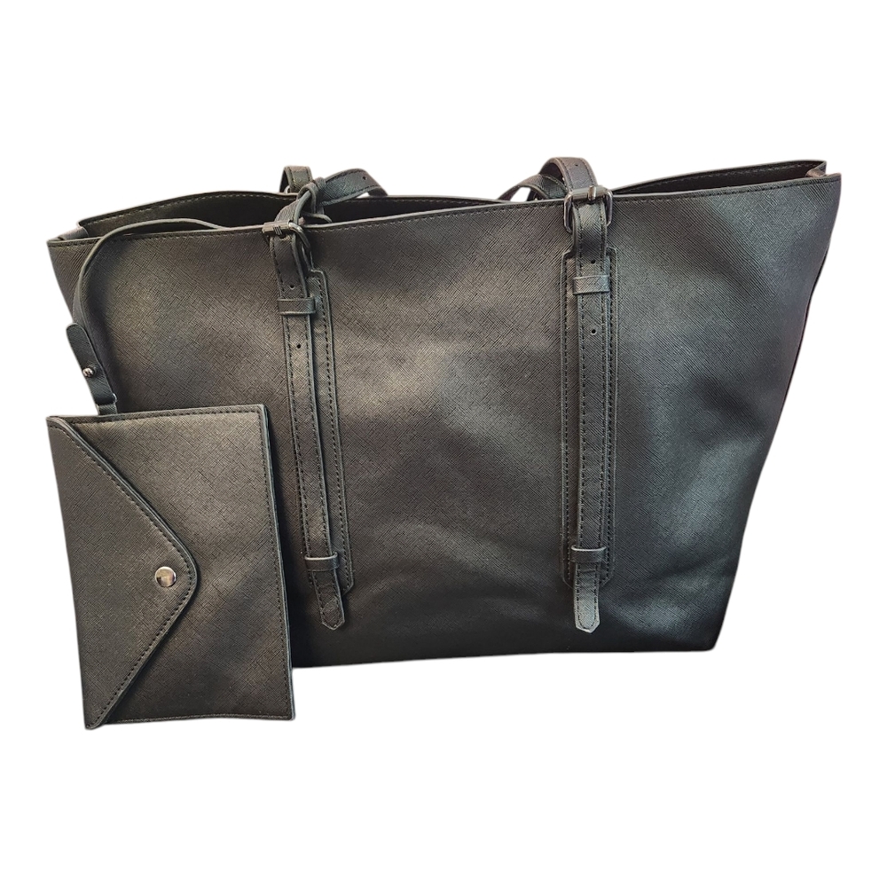 Sondra Roberts Large Canvas Black Tote Bag